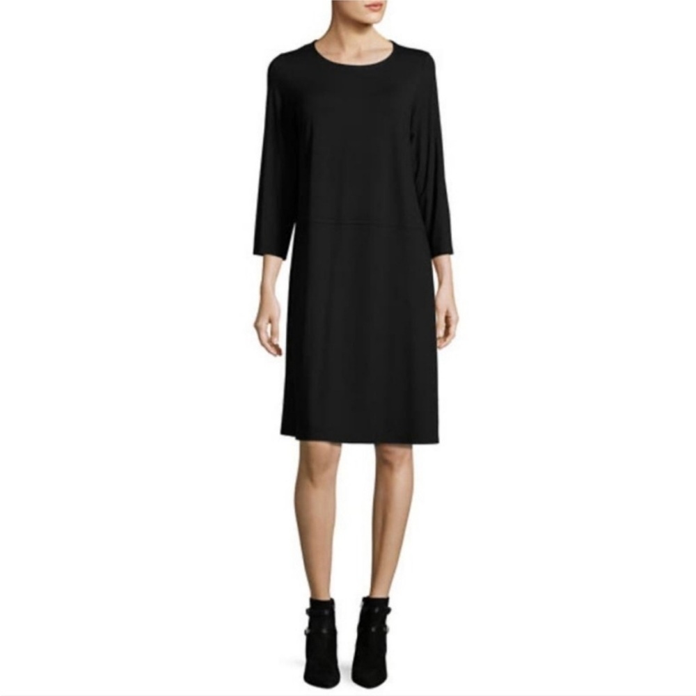 Eileen Fisher Jersey 3/4 Sleeve Dress